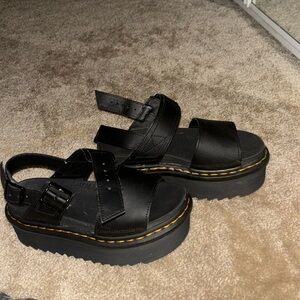 Black doc marten platform sandals